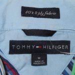 画像3: USED 00's TOMMY HILFIGER トミーヒルフィガー マチ付き ストライプシャツ BLUE / 230309 (3)