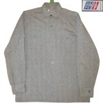 画像1: USED 80's Mastey フランス製 折り柄 ボックスシャツ GRY / 230309 (1)