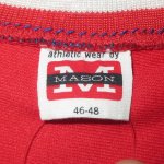 画像3: USED 60's MASON メイソン ナンバリング ナイロン 化繊 Vネック Tシャツ RED / 230413 (3)