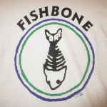 画像4: USED 90's FISHBONE フィッシュボーン サークルロゴ リンガー Tシャツ WHT×BLK / 230530 (4)