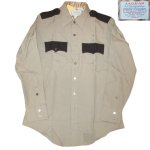 画像1: DEADSTOCK 70's JAGUAR ２トーン オフィサーシャツ ワークシャツ GRY×BLK / 230525 (1)