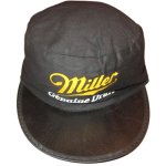 画像1: USED 80's miller BEER ミラービール ペインターキャップ 帽子 BLK / 230601 (1)