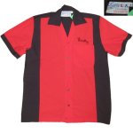 画像1: USED 90's CRUSIN クルージン 2トーン ボーリングシャツ RED×BLK / 230511 (1)