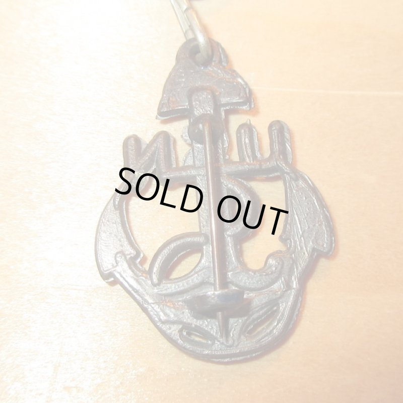 画像4: アンティーク US NAVY USN ミリタリー アンカー ブローチ ネックレス  / 230703 (4)