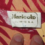 画像3: USED 70's Marigold マリゴールド グアム コットン ハワイアン アロハシャツ RED / 230704 (3)