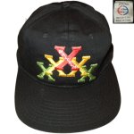 画像1: USED 90's MALCOM X マルコムX ラスタカラー 刺繍 BB CAP キャップ 帽子 BLK / 230710 (1)