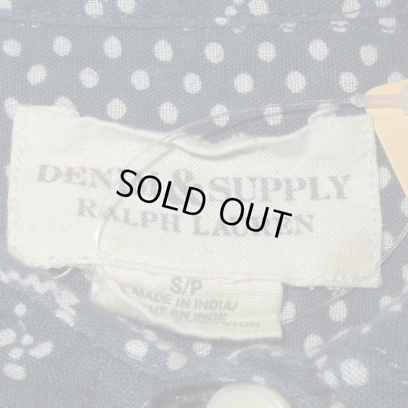 画像3: USED 00's DENIM&SUPPLY デニム&サプライ RL バンダナ柄 ドット柄 長袖シャツ NVY / 230725 (3)