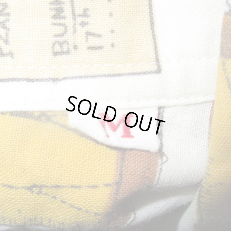 画像3: USED 70's UNKNOWN アメリカ 独立記念 総柄 オープンカラー ヒッピー 半袖シャツ WHT / 230805 (3)