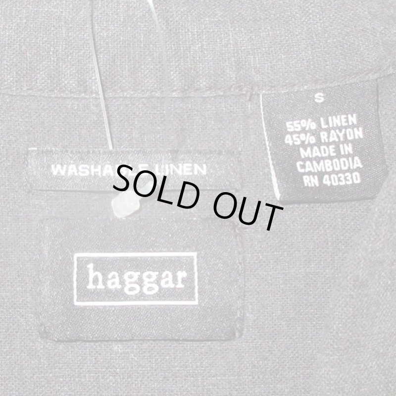 画像3: USED 00's Hagger ハガー レーヨン×リネン ２トーン 半袖シャツ BLK×GRY / 230805 (3)