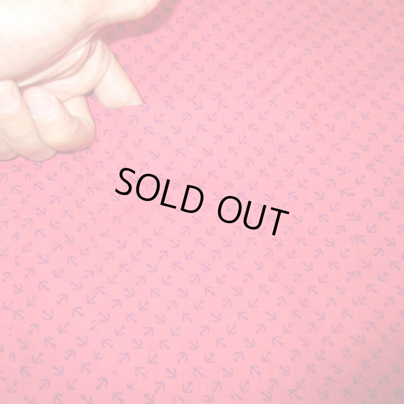 画像6: USED 90's GANT ガント アンカー総柄 半袖シャツ RED / 230805 (6)