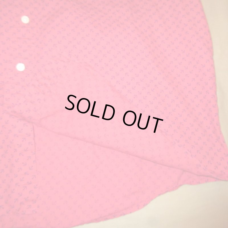 画像7: USED 90's GANT ガント アンカー総柄 半袖シャツ RED / 230805 (7)