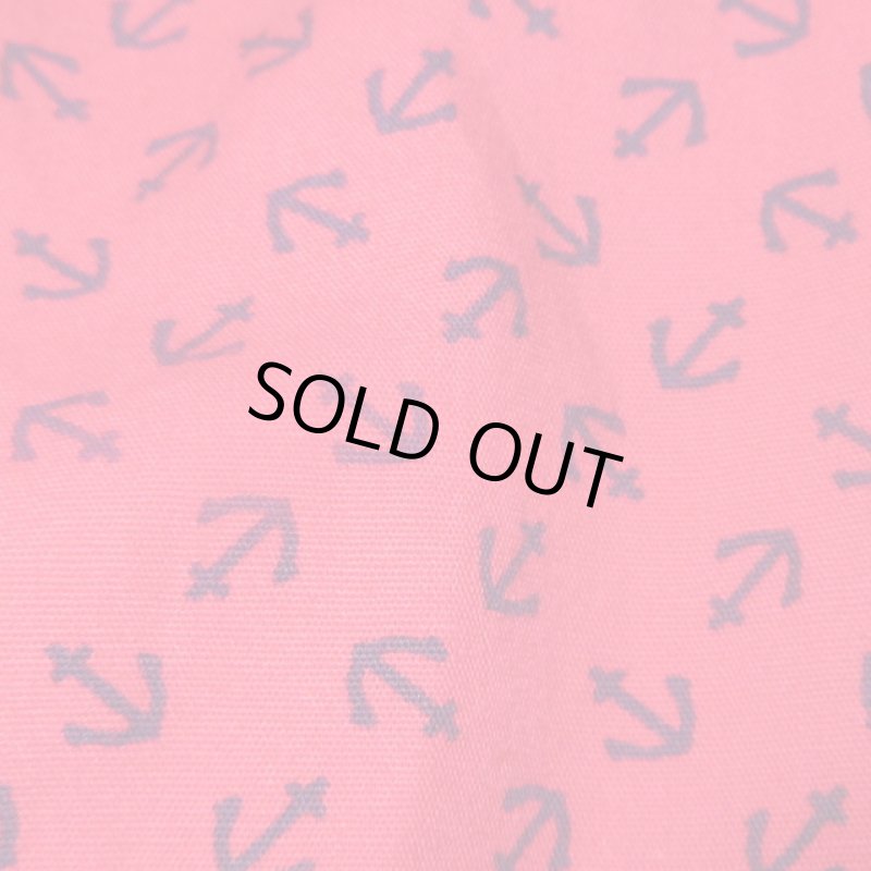 画像4: USED 90's GANT ガント アンカー総柄 半袖シャツ RED / 230805 (4)