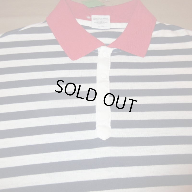 画像5: USED 80's Garan ボーダー アメリカ製 ポロシャツ WHT×NVY×RED / 230805 (5)