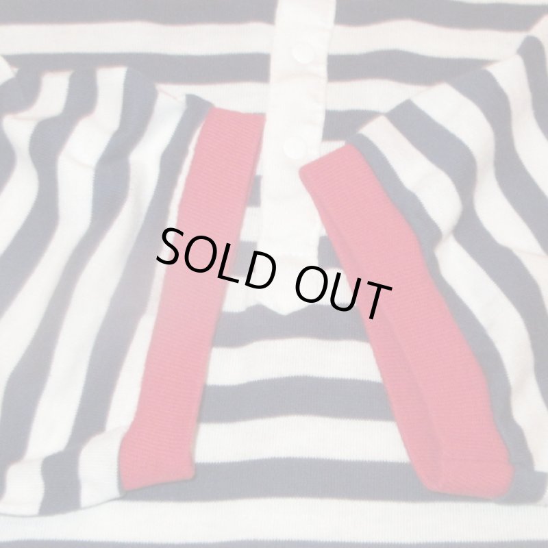 画像7: USED 80's Garan ボーダー アメリカ製 ポロシャツ WHT×NVY×RED / 230805 (7)