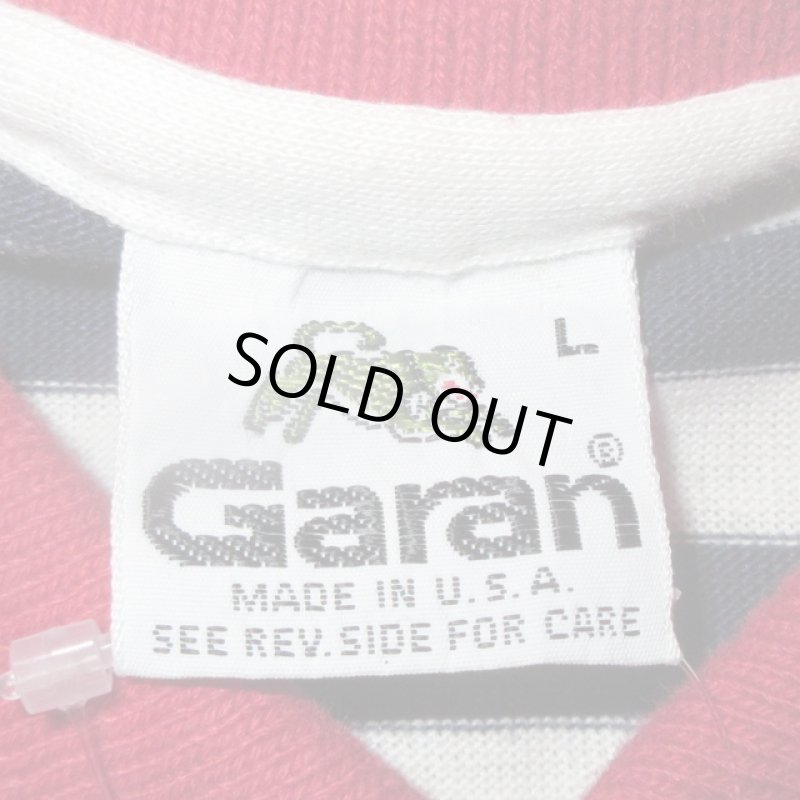 画像3: USED 80's Garan ボーダー アメリカ製 ポロシャツ WHT×NVY×RED / 230805 (3)