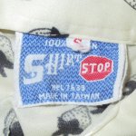 画像3: USED 70's STOP ストロベリー イチゴ柄 フルーツ レディース 半袖 ポリシャツ CRM / 230805 (3)