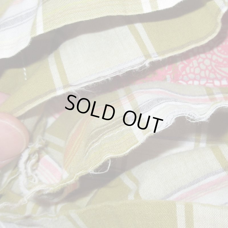 画像9: USED 00's DIESEL ディーゼル ペイズリープリント チェック 半袖シャツ GRN / 230805 (9)