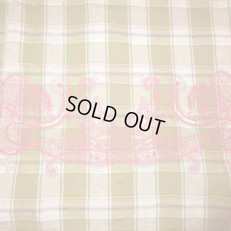 画像6: USED 00's DIESEL ディーゼル ペイズリープリント チェック 半袖シャツ GRN / 230805 (6)