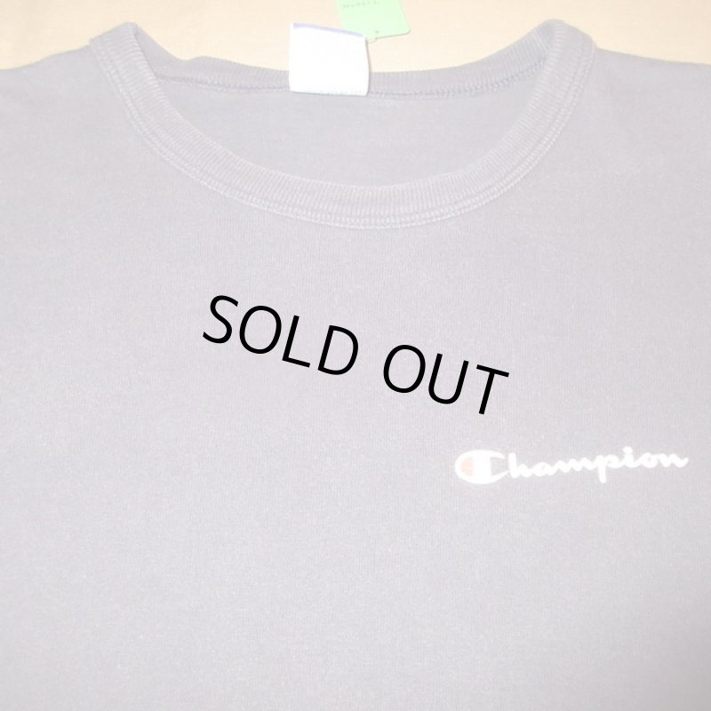 画像1: USED 90's CHAMPION チャンピオン 胸ロゴ Tシャツ NVY / 230809 (1)