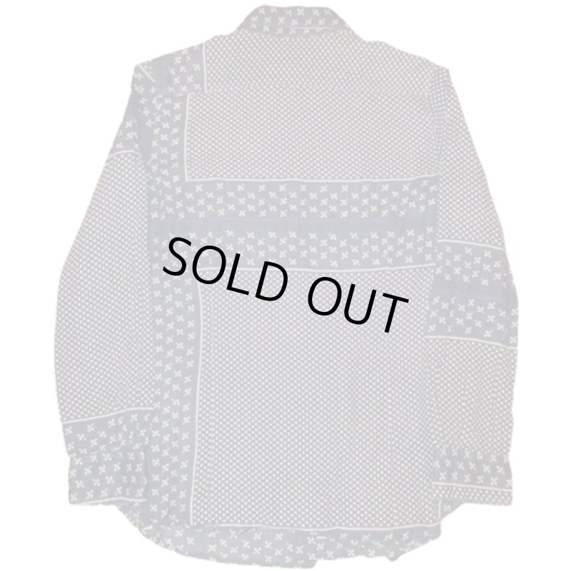 画像2: USED 00's DENIM&SUPPLY デニム&サプライ RL バンダナ柄 ドット柄 長袖シャツ NVY / 230725 (2)