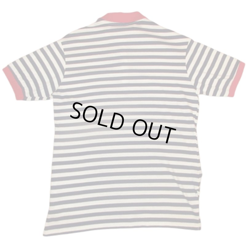 画像2: USED 80's Garan ボーダー アメリカ製 ポロシャツ WHT×NVY×RED / 230805 (2)