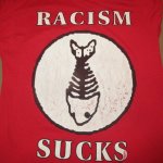 画像1: USED 90's FISHBONE フィッシュボーン RACISM SUCKS Tシャツ RED / 230826 (1)