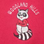画像4: USED 90's FRUIT OF THE LOOM WOODLAND HILLS 刺繍 カレッジスウェット RED / 230830 (4)