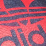 画像5: USED 80's adidas アディダス USA製 フロッキープリント 2トーン スウェットパーカ RED×NVY / 231012 (5)