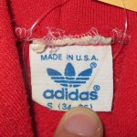 画像3: USED 80's adidas アディダス USA製 フロッキープリント 2トーン スウェットパーカ RED×NVY / 231012 (3)