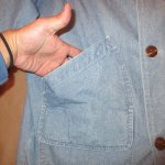 画像6: USED 80's Silvercord シャンブレー ハンティングジャケット ブルー / 231107 (6)