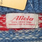 画像3: USED 70's Alicia デンマーク製 ノルディックニット ウールセーター BLUE  / 231113 (3)
