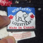 画像3: USED 古着 90's NORTHERN STYLES カナダ製 シロクマ トナカイ フリースベスト NVY / 231121 (3)