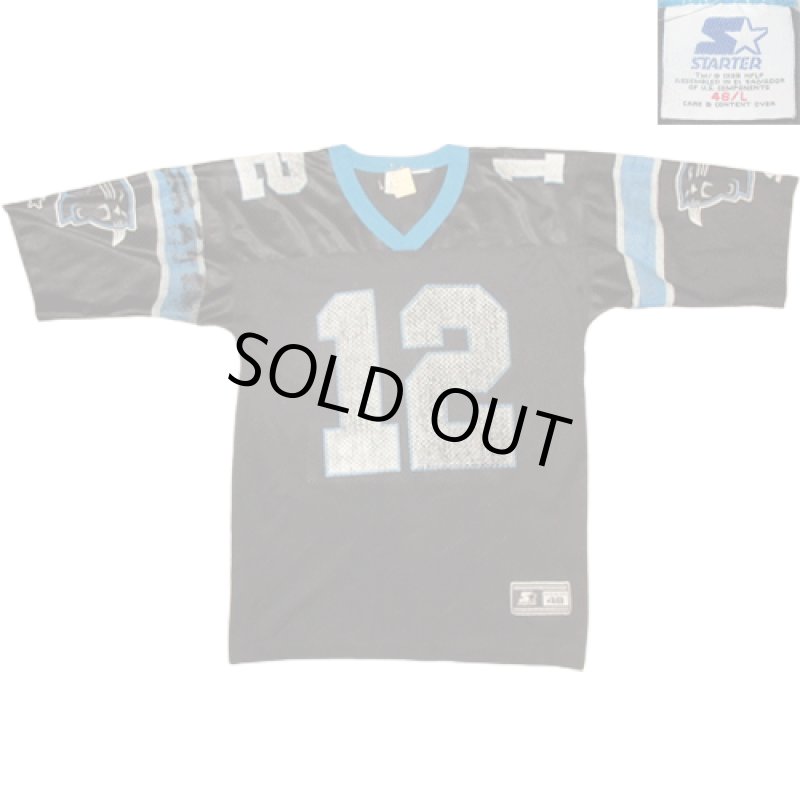 画像1: USED 90's NFL アメフト CALOLINA PANTHERS COLLINS ゲームシャツ STARTER BLK / 231019 (1)
