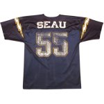 画像2: USED 90's NFL アメフト SEAU ゲームシャツ LOGO ATHLETIC NVY / 231019 (2)