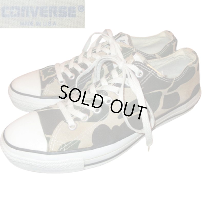 画像1: USED 90's CONVERSE コンバース ALLSTAR オールスター USA製 ハンティングカモ スニーカー カモ / 231106 (1)