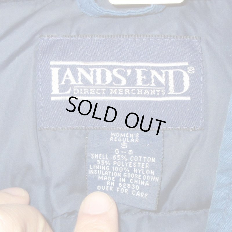 画像3: USED 90's LANDS'END ランズエンド フード付き ダウンジャケット NVY / 231211 (3)