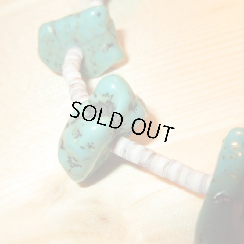 画像3: アンティーク ナバホ族 ターコイズ インディアンジュエリー ターコイズ シェル ネックレス / 240125 (3)