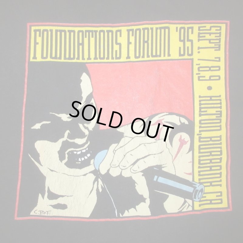 画像1: USED 90's FOUNDATIONS FORUM 95 ヘヴィメタル イベント Tシャツ BLK / 240304 (1)