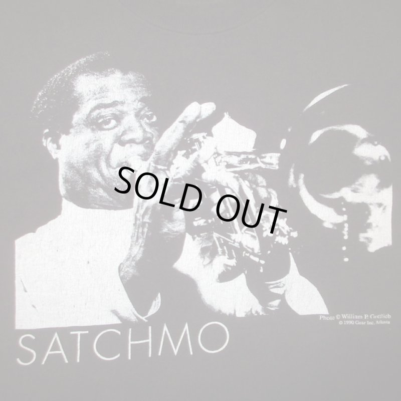 画像1: USED 90's SATCHMO サッチモ GEAR INC ジャズマン Tシャツ BLK / 240418 (1)