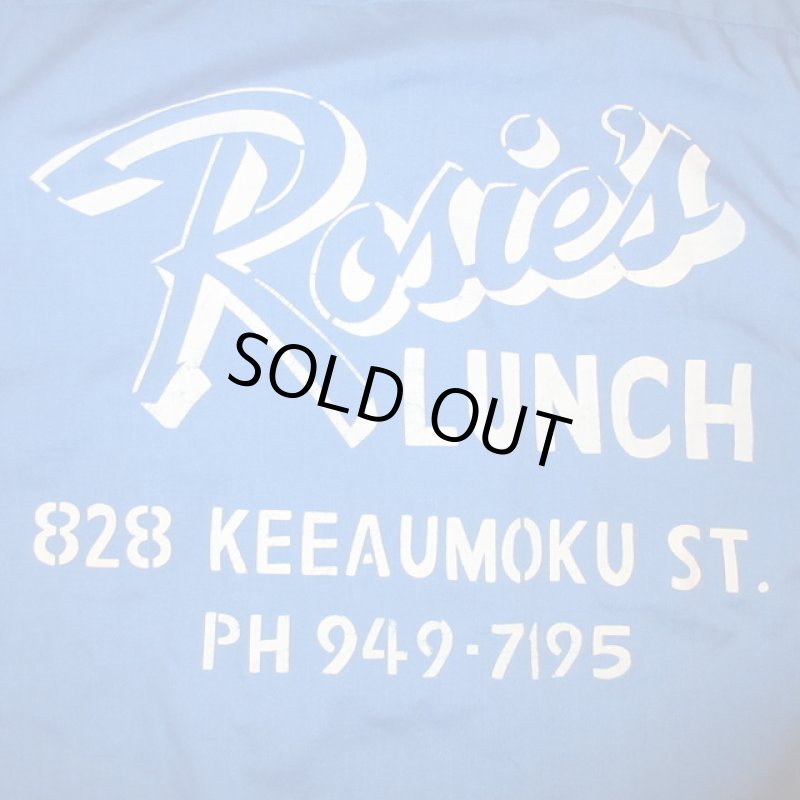 画像6: USED 70's BOWLING SHIRTS INC Rosie's LUNCH ボウリングシャツ BLUE / 240515 (6)