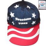 画像1: 美品 FIRESTONE TIRE ファイヤーストーン タイヤメーカー アド物 CAP キャップ 帽子 / 240404 (1)