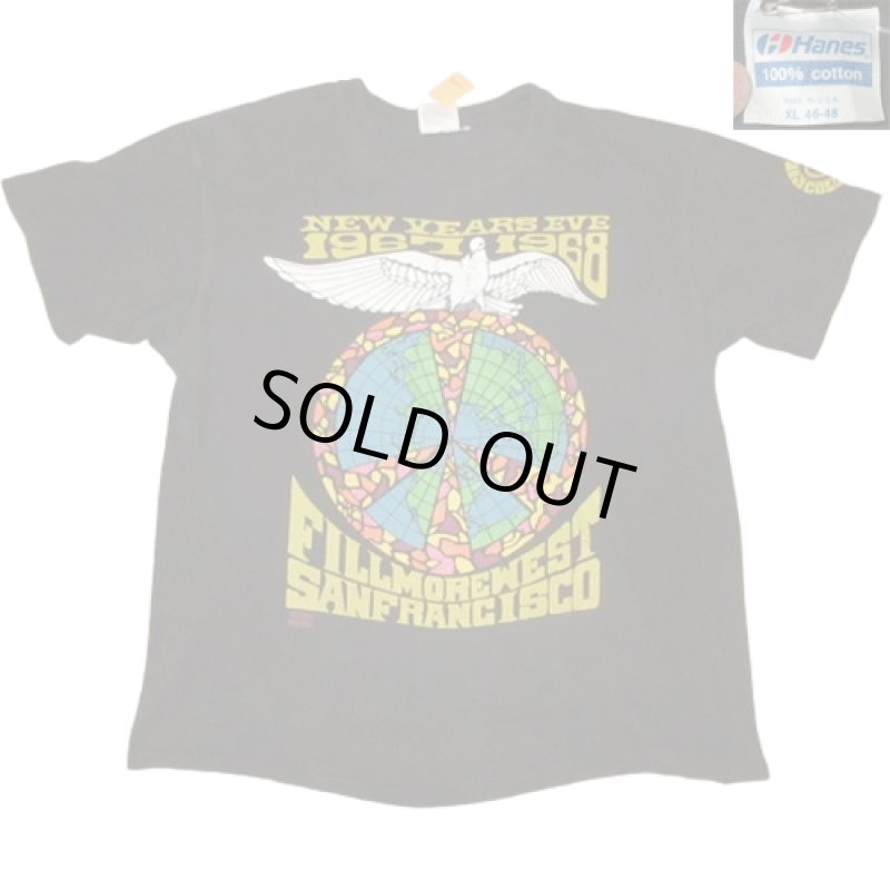 画像2: USED 80's FILLMOREWEST SF NEW YEAR EVE 1967-1968 フィルモアウエスト Tシャツ BLK / 240304 (2)