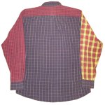 画像2: USED 90's DERBY SPORTING タータンチェック クレイジーパターン BDシャツ MIX / 240312 (2)
