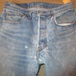 画像5: USED 90's Levi's リーバイス 501 USA製 セルフカスタム デニム ジーンズ BLUE / 240610 (5)