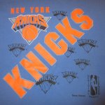 画像1: USED 90's NEW YORK KNICKS ニックス NBA Tシャツ BLUE / 240618 (1)