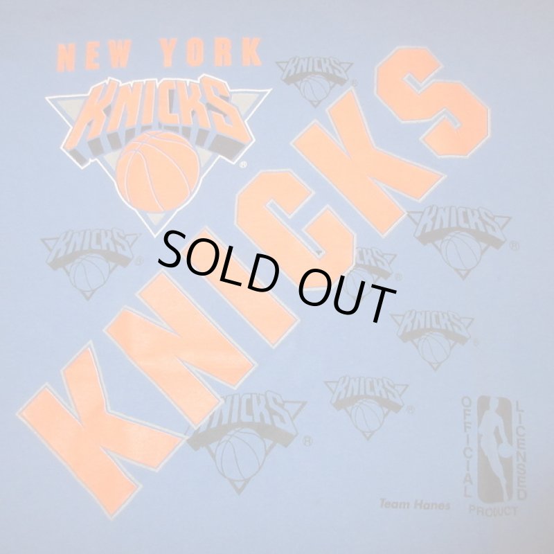 画像1: USED 90's NEW YORK KNICKS ニックス NBA Tシャツ BLUE / 240618 (1)