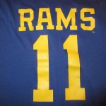 画像3: USED 80's Rawlings ローリングス NFL RAMS フットボール ナンバリング Tシャツ NVY / 240819 (3)