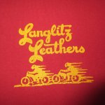 画像1: USED 90's LANGLITZ LEATHER ラングリッツレザー モーターサイクル Tシャツ RED / 240819 (1)