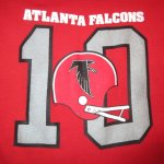 画像4: USED 70's CHAMPION チャンピオン バータグ NFL FALCONS フットボール ナンバリング Tシャツ RED / 240819 (4)