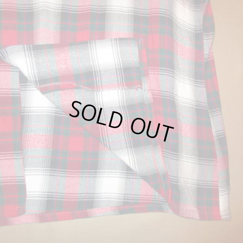 画像6: USED 60's arrow アロー HUNTER CHECKS ハンターチェック オンブレ レーヨンシャツ CHK / 240924 (6)